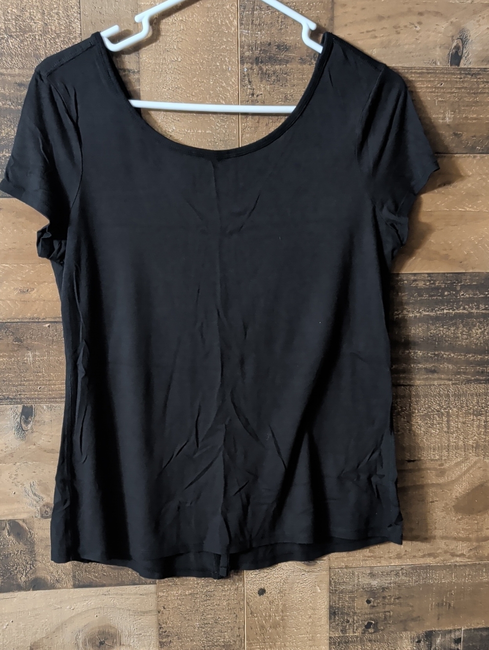 ZELOS Black Scoop Neck Short Sleeve Tee